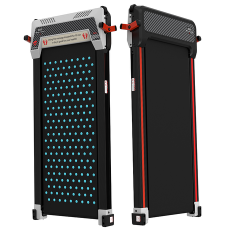CITYSPORTS ZX3 walking pad, upright views of both reversible surfaces